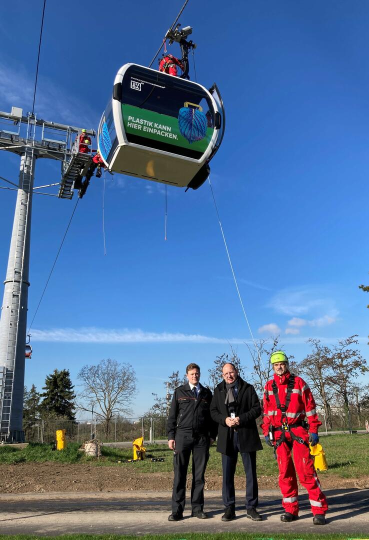 Höhenretter üben Einsatz An Buga-Seilbahn | Mannheim.de